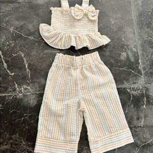 Good lad girls belly shirt and wide leg pant